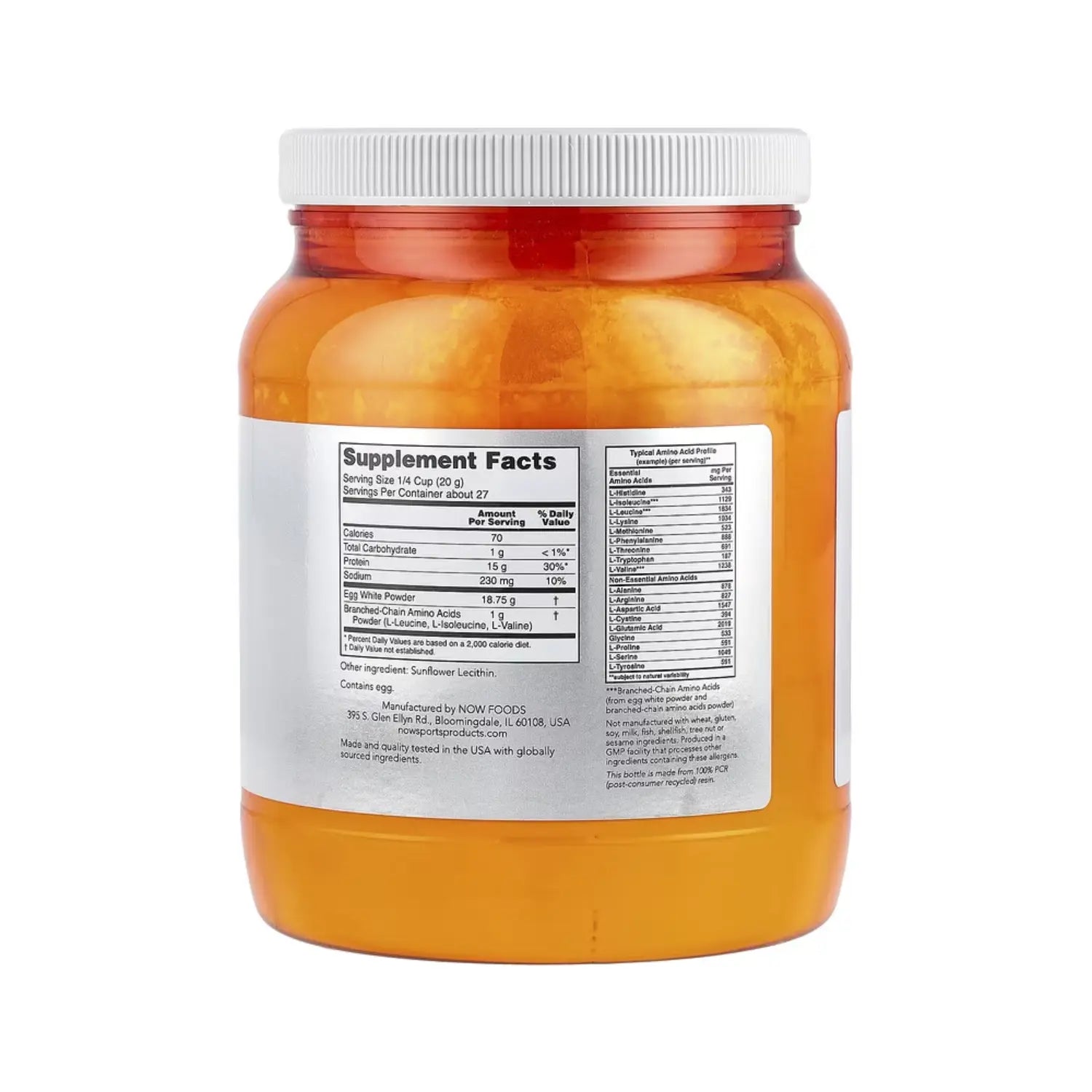 NOW FOODS SPORTS PROTEÍNA DE CLARA DE HUEVO 544 G SFN