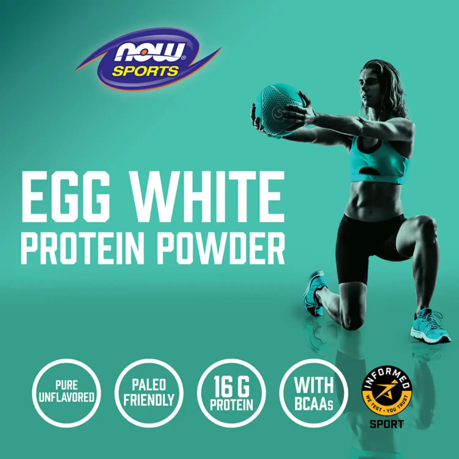 NOW FOODS SPORTS PROTEÍNA DE CLARA DE HUEVO 544 G SFN