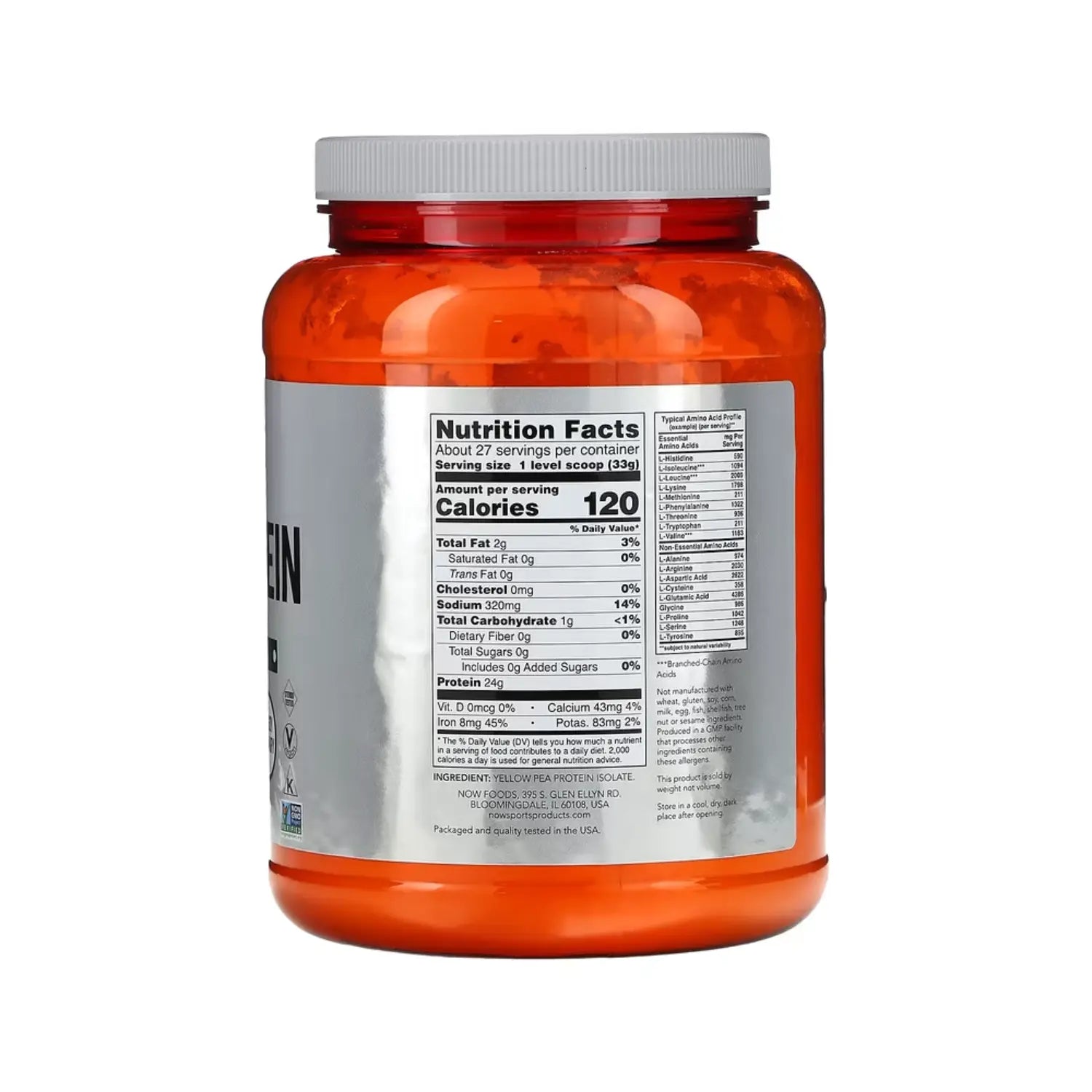 NOW FOODS PROTEINA DE GUISANTE SIN SABOR 2 LBS (907 G)SFN