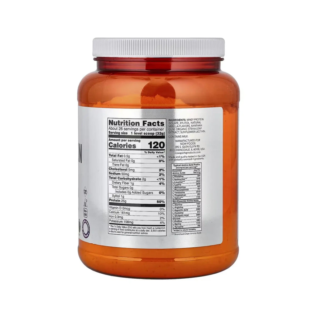NOW FOODS WHEY ISOLATE VANILLA 1.8 LBS