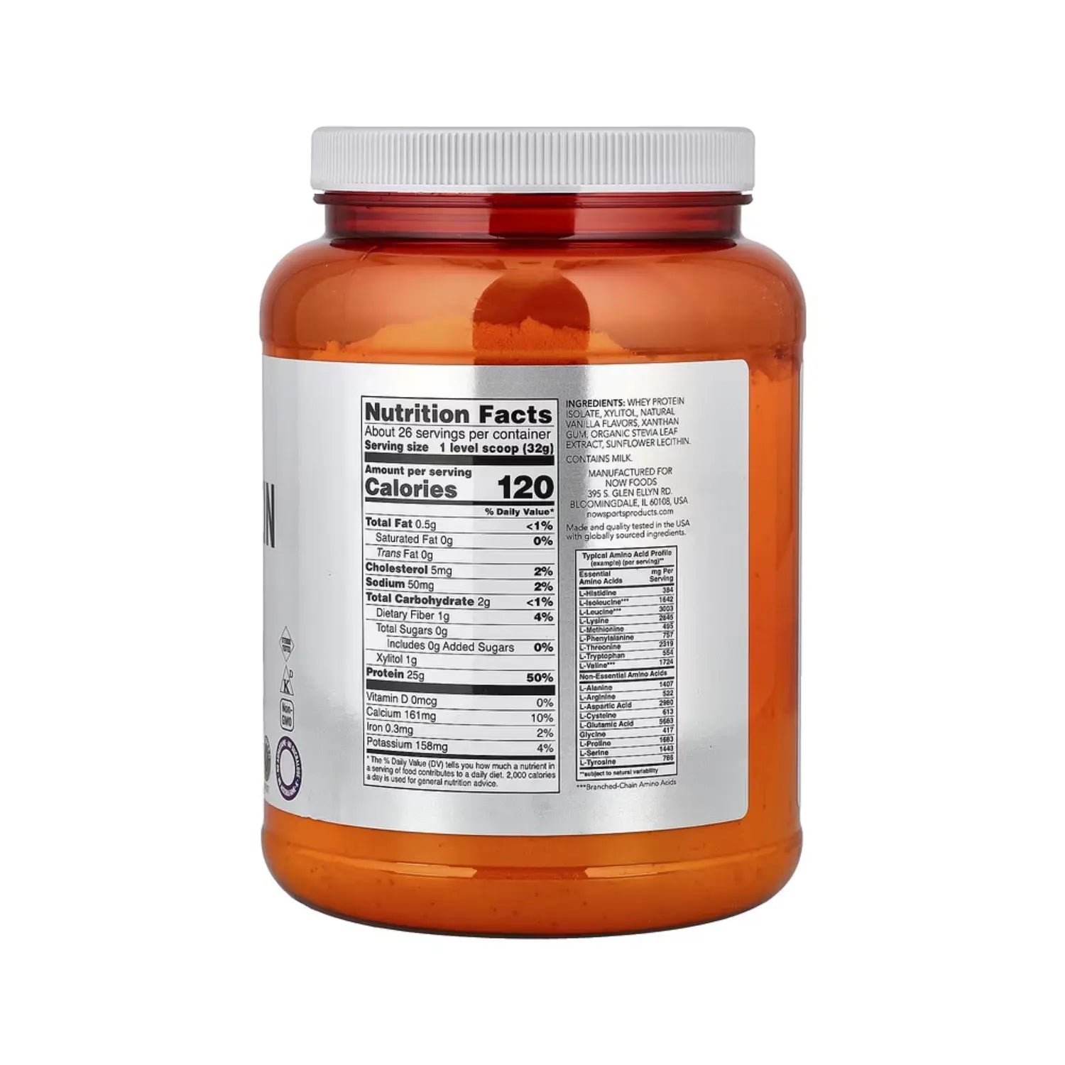 NOW FOODS WHEY ISOLATE VANILLA 1.8 LBS