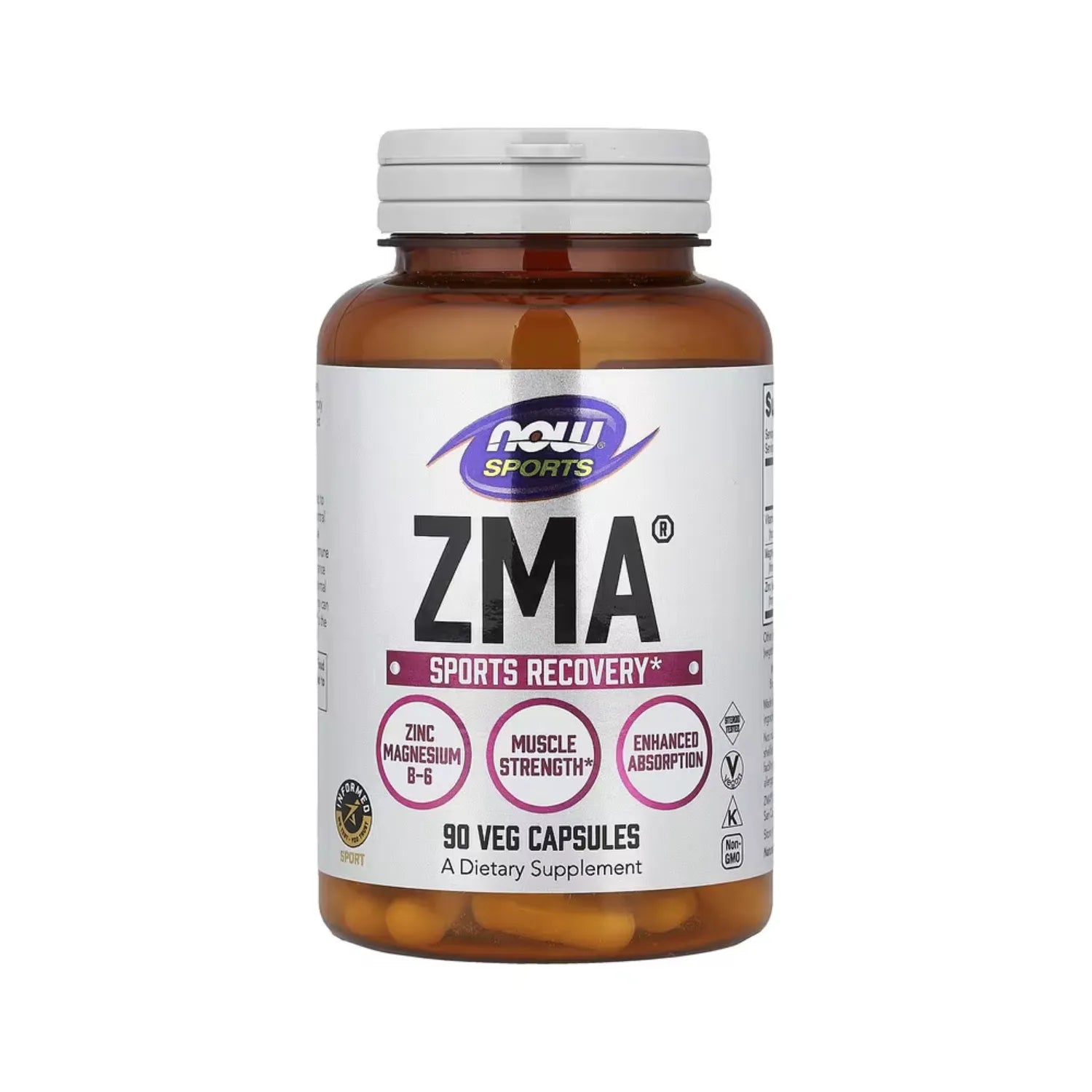 NOW FOODS, SPORTS, ZMA, RECUPERACIÓN DEPORTIVA, 90 CAPS SFN