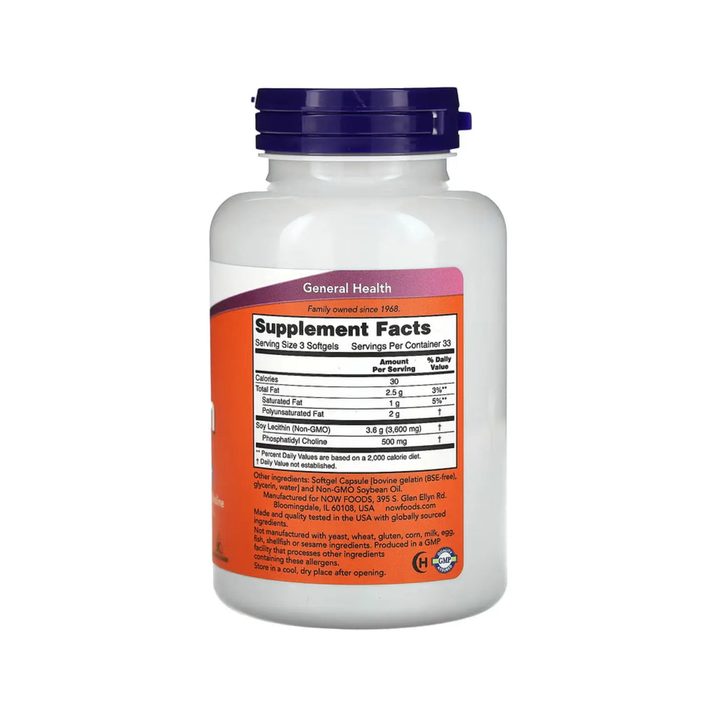 NOW FOODS LECITHIN 1200mg 100 SGELS