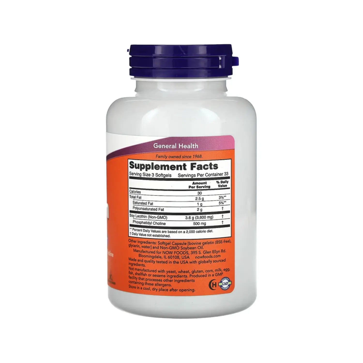 NOW FOODS LECITHIN 1200mg 100 SGELS