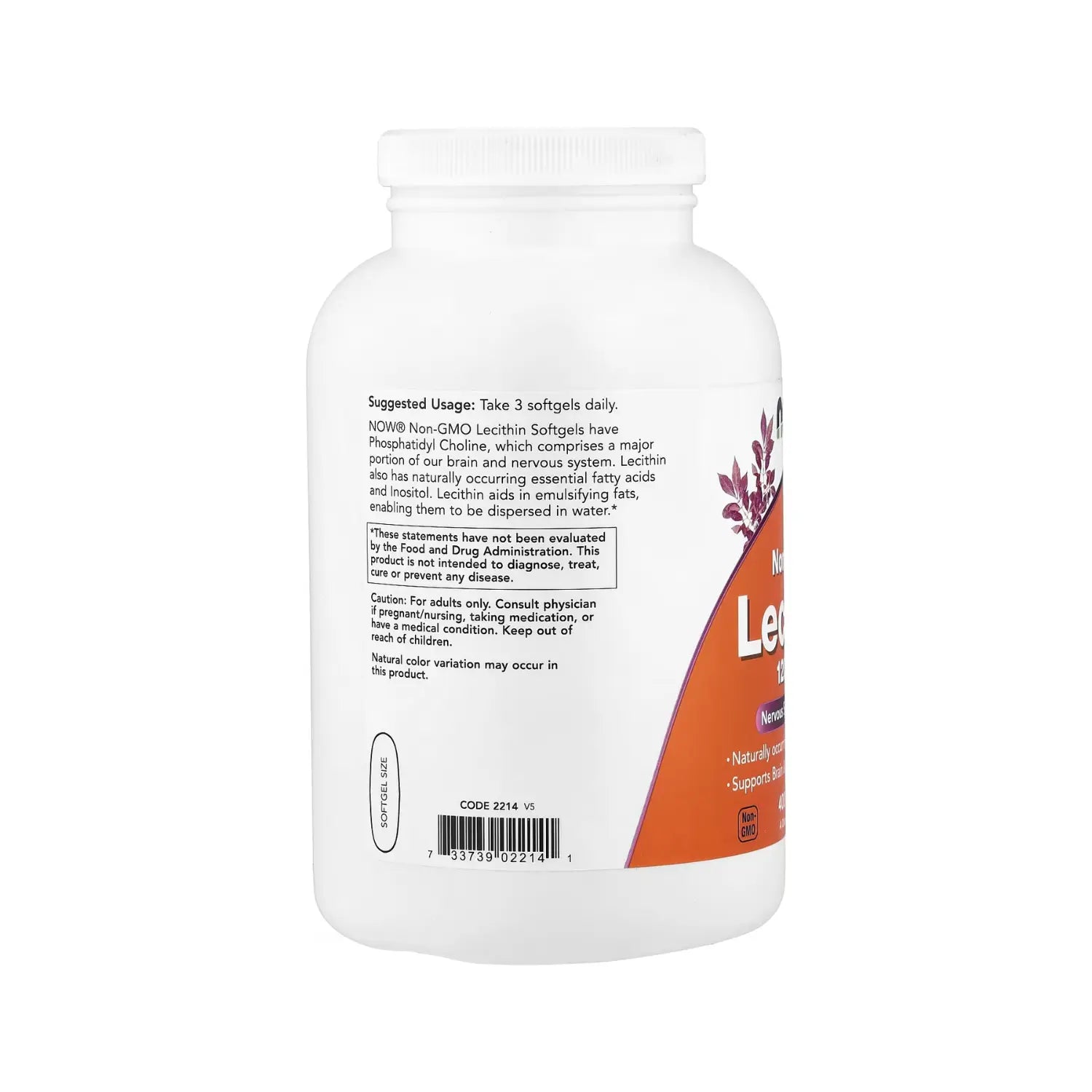 NOW FOODS LEECITHIN 1200 mg 400 SGELS