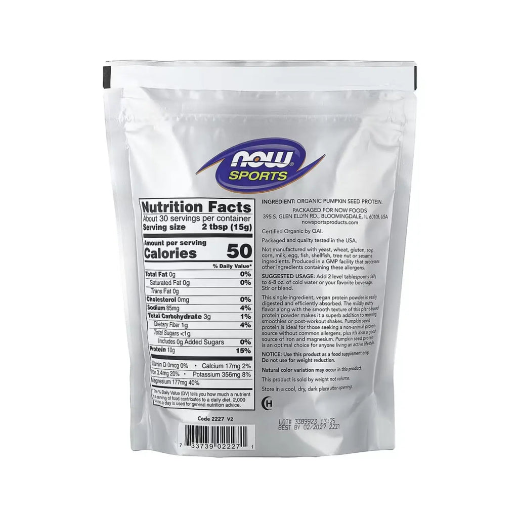 NOW FOODS SPORTS PROTEÍNA DE SEMILLA DE CALABAZA 454 G SFN