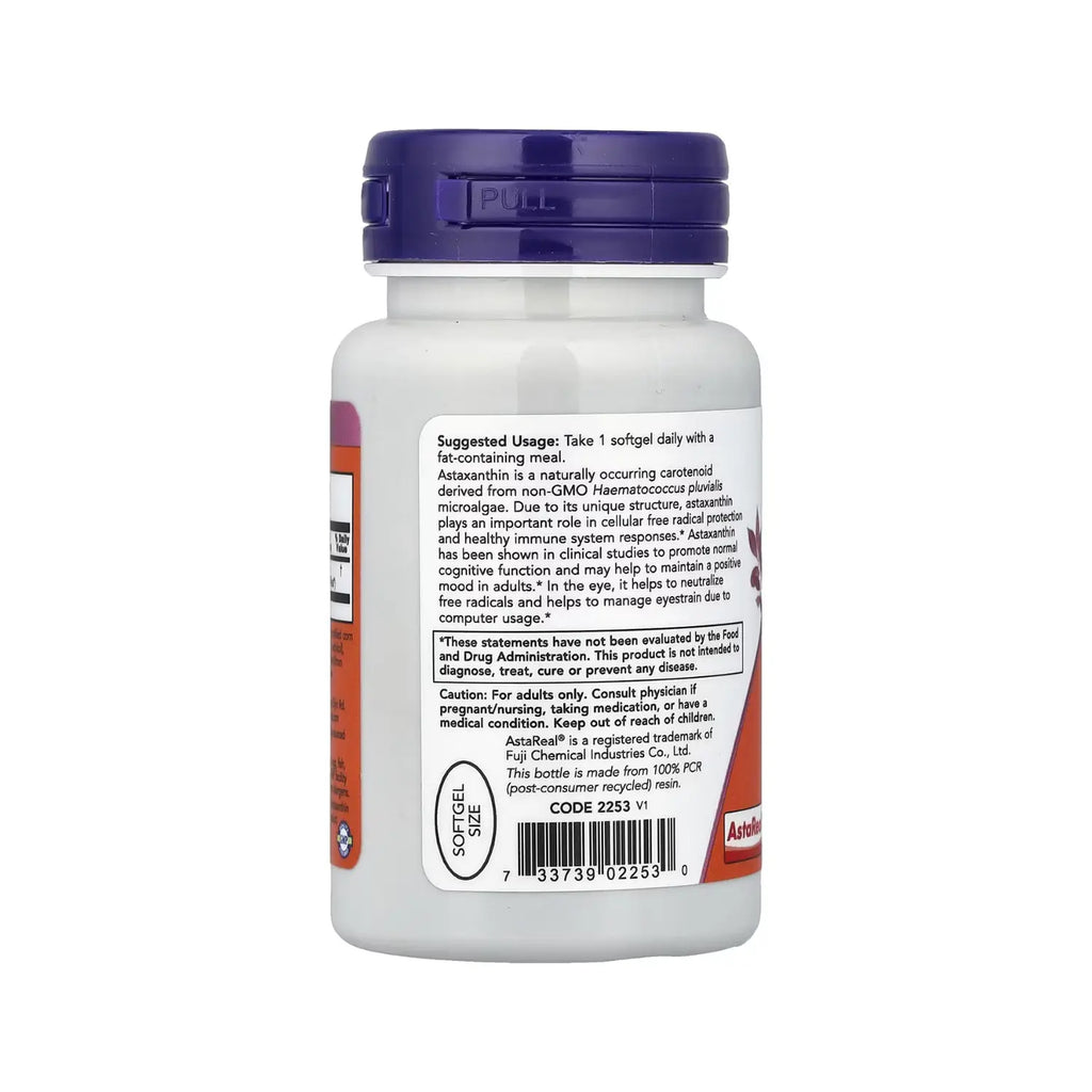 NOW FOODS ASTAXANTHIN 12mg 60 VEGGIE SGELS