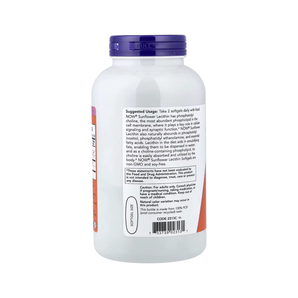 NOW FOODS SUNFL LECITHIN 1200 mg 200 SGELS