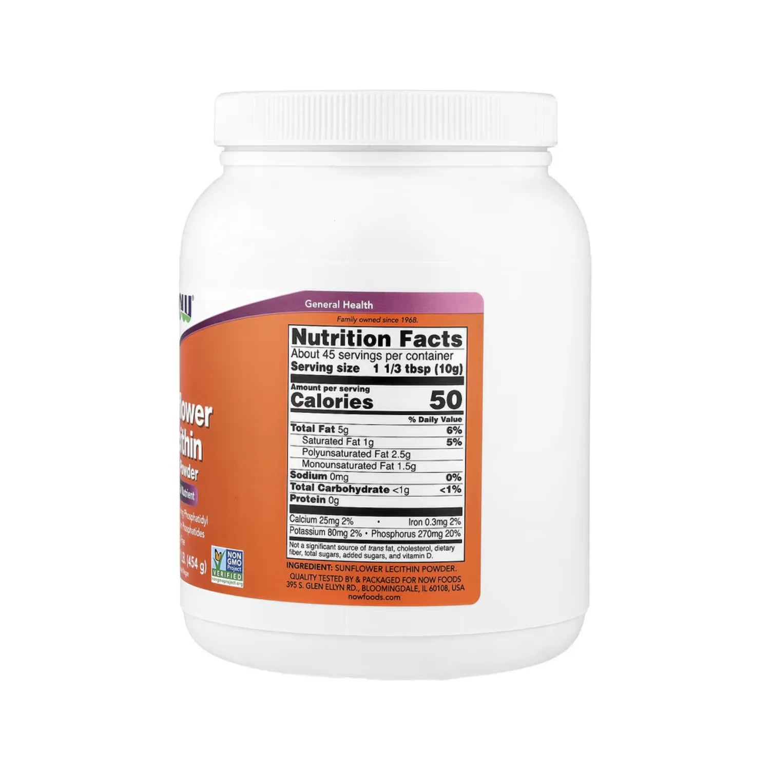 NOW FOODS LECITINA DE GIRASOL 454G SFN