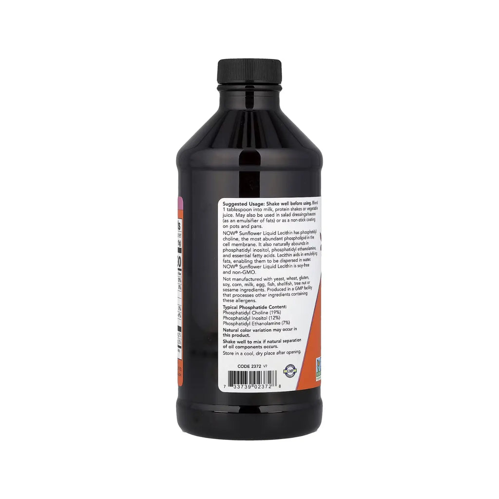 NOW FOODS SUNFLOWER LIQUID LECITHIN 16 FL OZ