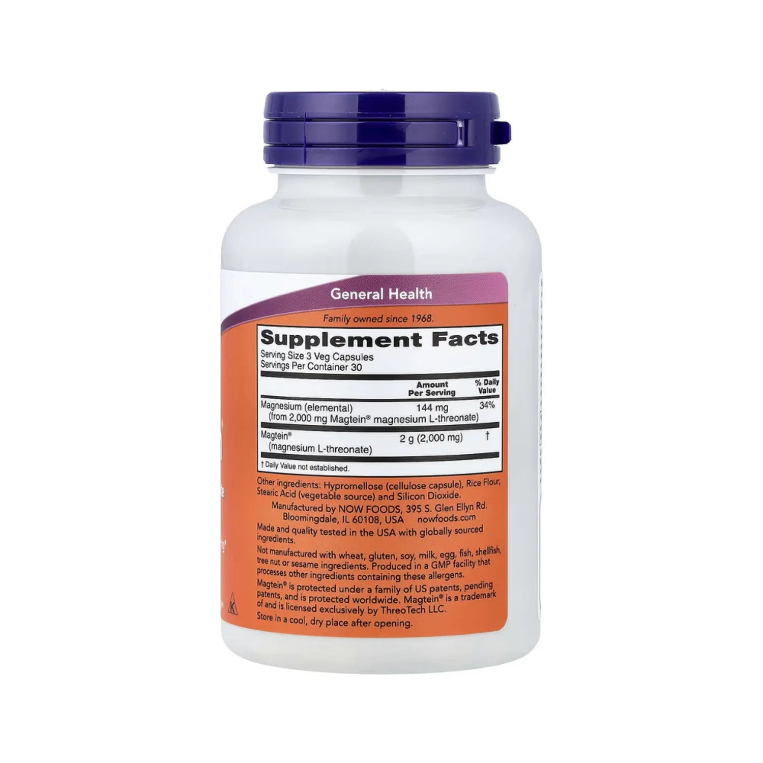 NOW FOODS MAGTEIN L-TREONATO DE MAGNESIO 90VCAPS SFN