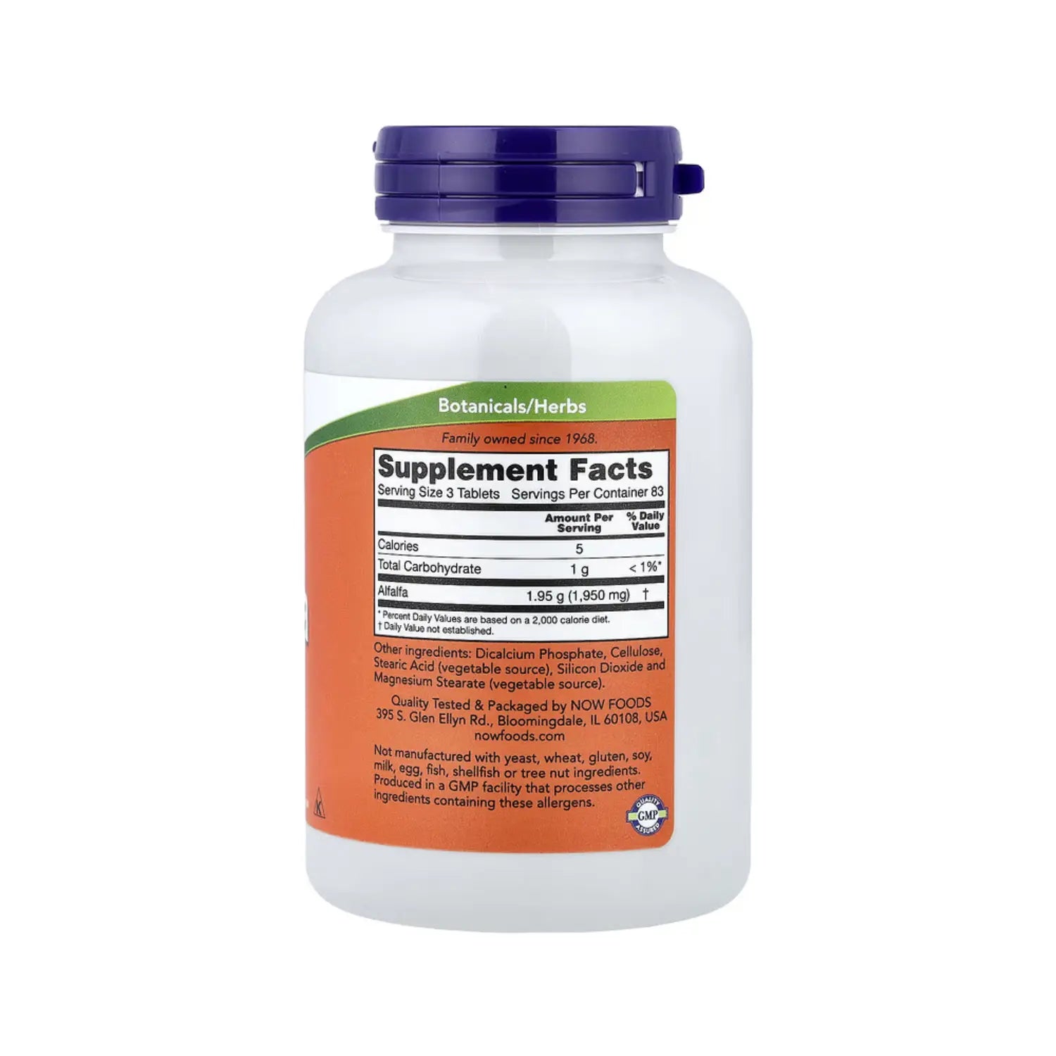 NOW FOODS ALFALFA 650MG 250TABS SFN