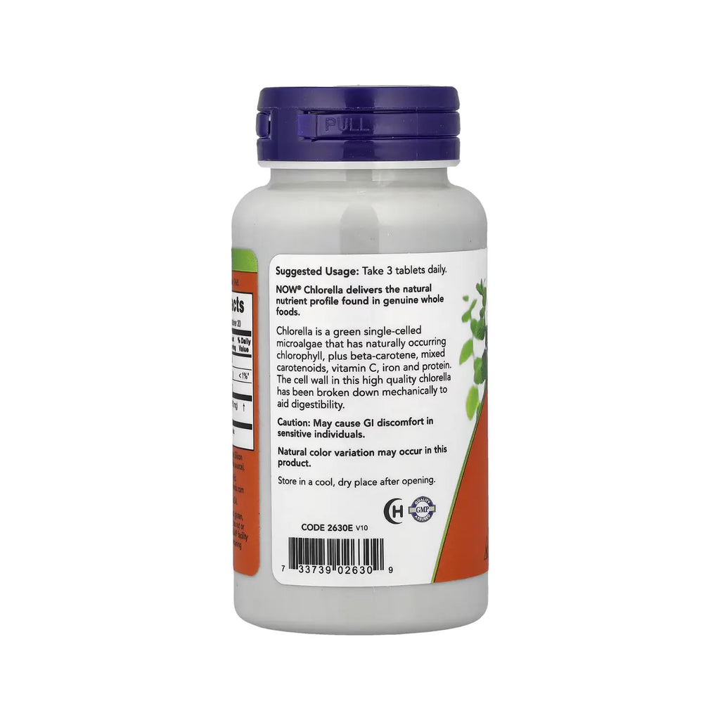 NOW FOODS CLORELA 100MG 60 TABLETAS SFN