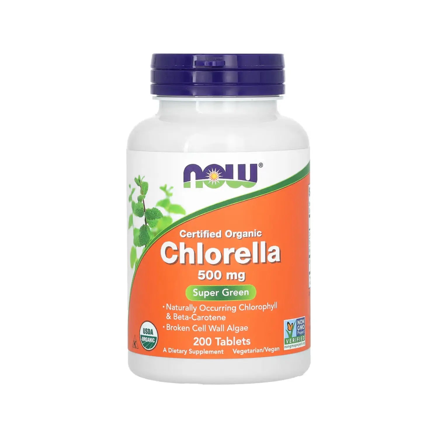 NOW FOODS CLORELA ORGANICA CERTIFICADA 500 MG 200TABS SFN