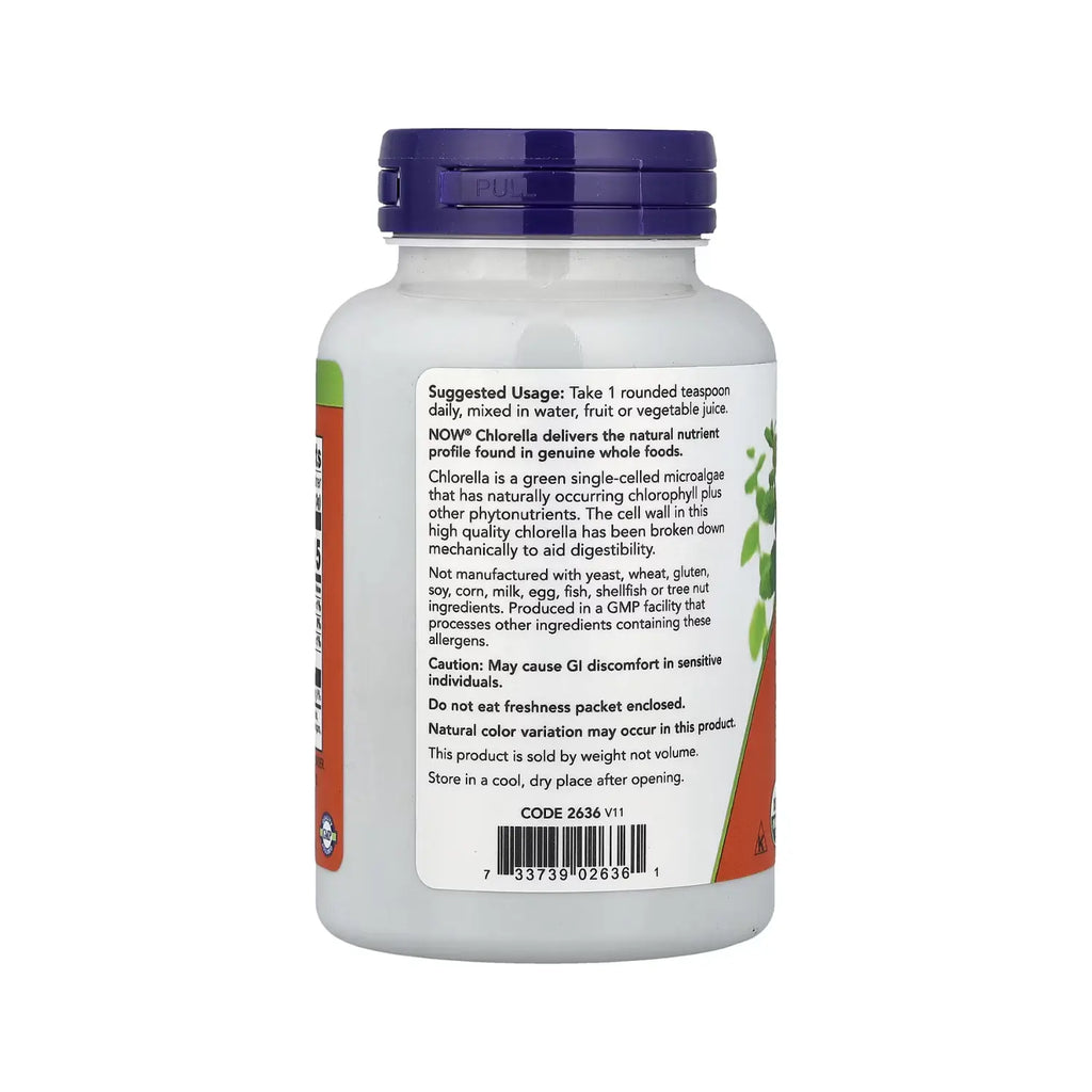 NOW FOODS CLORELA ORGÁNICA PURA EN POLVO 113G (4 OZ) SFN