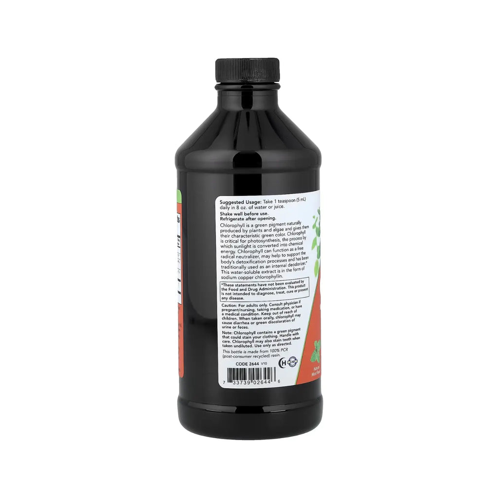 NOW FOODS CLOROFILA LIQUIDA SABOR NATURAL A MENTA 473ML SFN