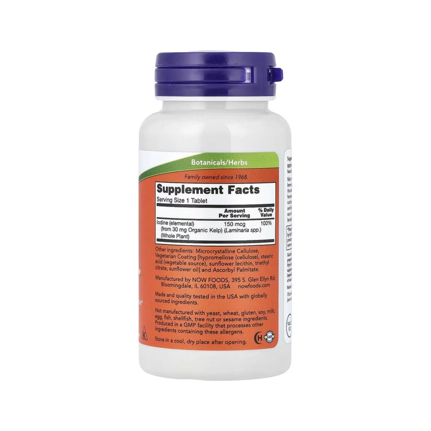 NOW FOODS, KELP, 150 MCG, 200 COMPRIMIDOS SFN