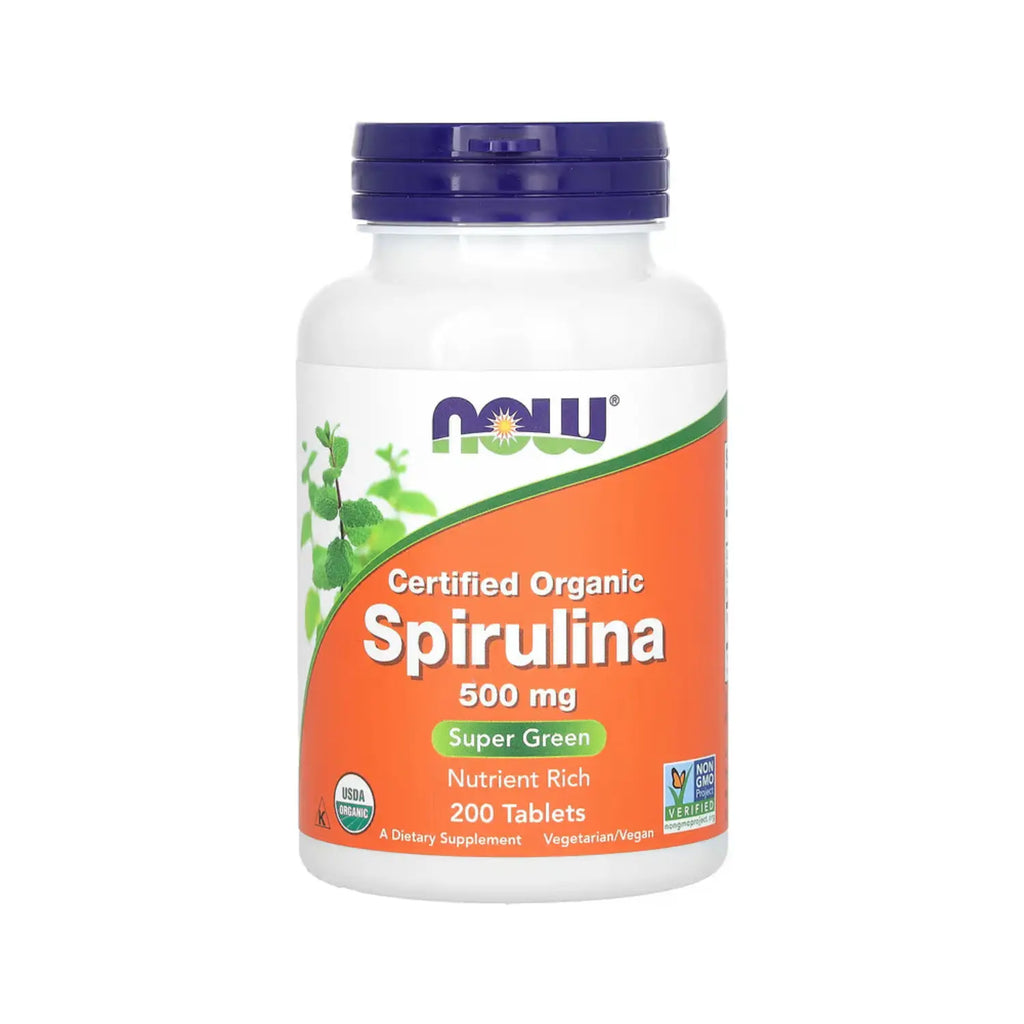 NOW FOODS ESPIRULINA ORGÁNICA PURA 200TABS 500MG C/U SFN