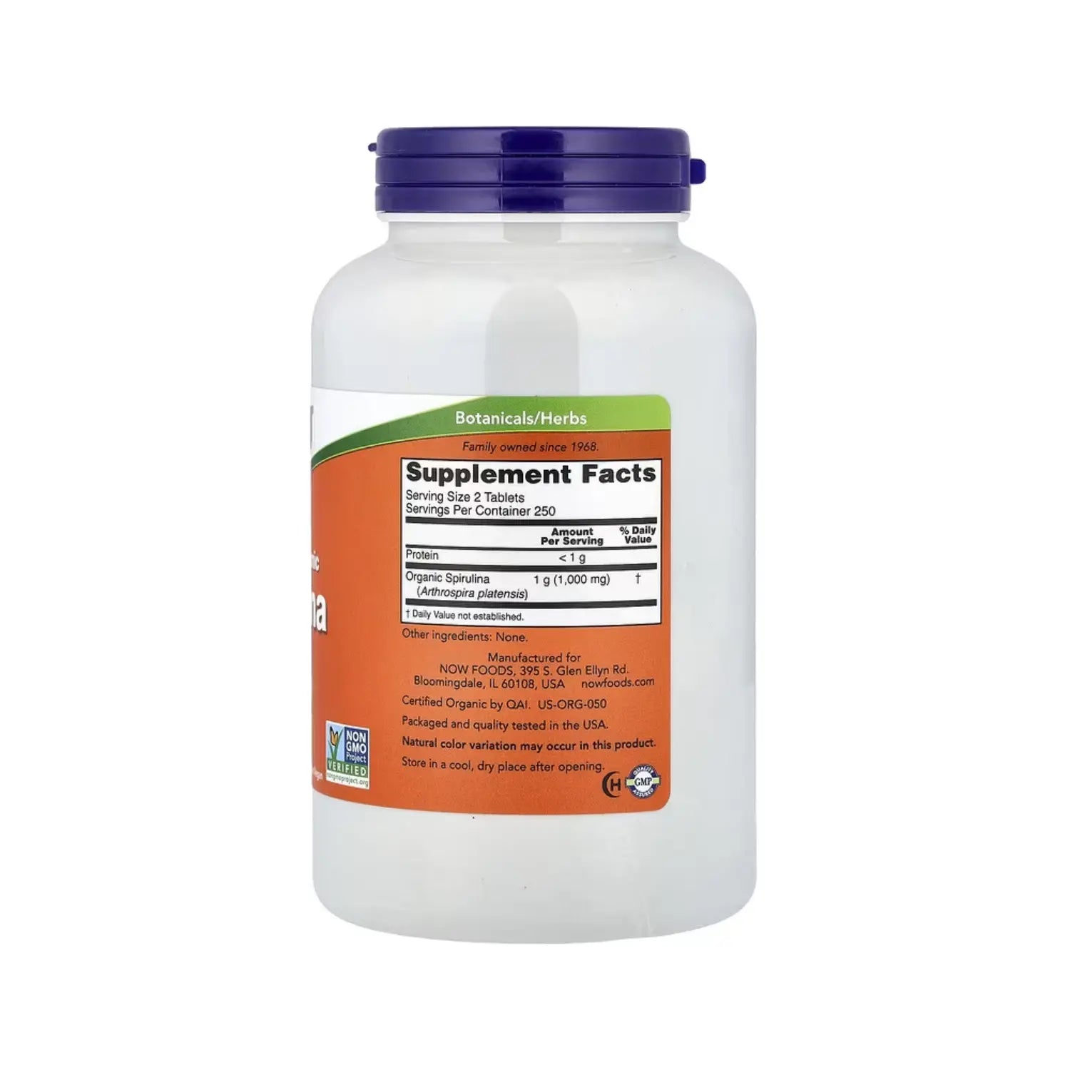 NOW FOODS ESPIRULINA ORGÁNICA 3000 MG 500TABS SFN