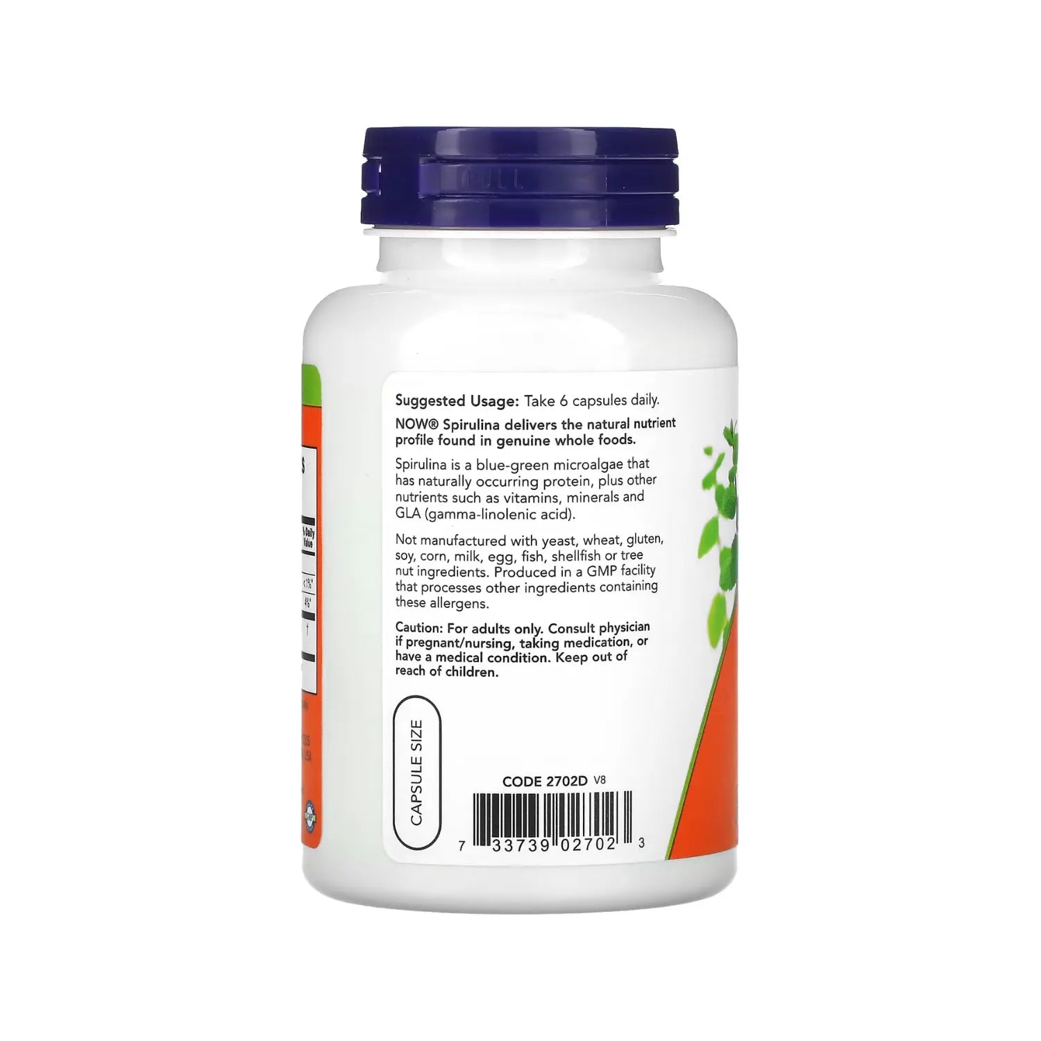 NOW FOODS ESPIRULINA NATURAL 500 MG 120VCAPS SFN