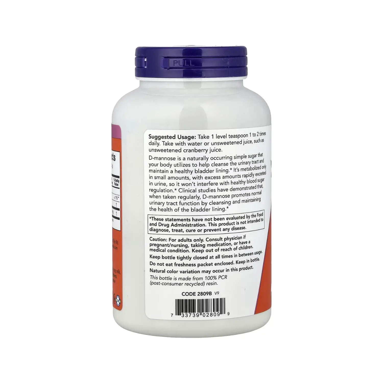 NOW FOODS, D-MANOSA PURA EN POLVO, 170 G (6 OZ) SFN