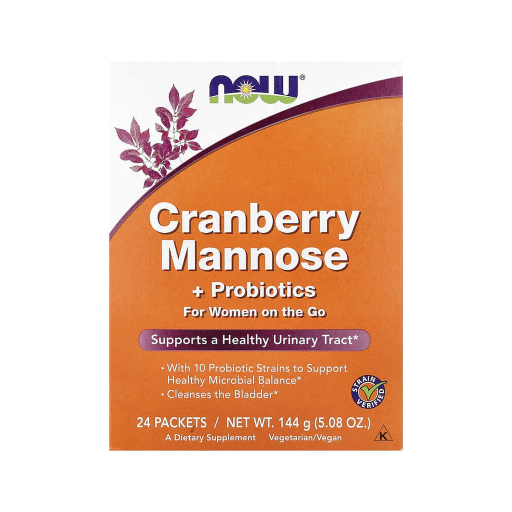 NOW FOODS CRAN & MANNOSE WITH PROBIOTICS STICKS 24/PK