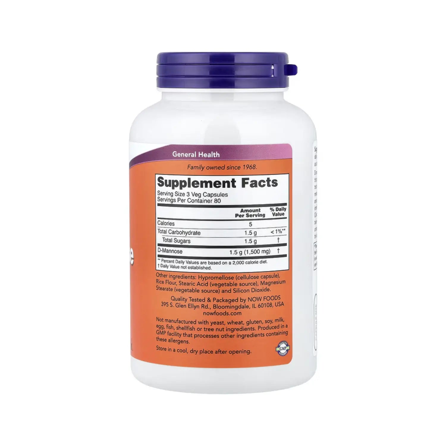 NOW FOODS D-MANOSA 500 MG 240VCAPS SFN