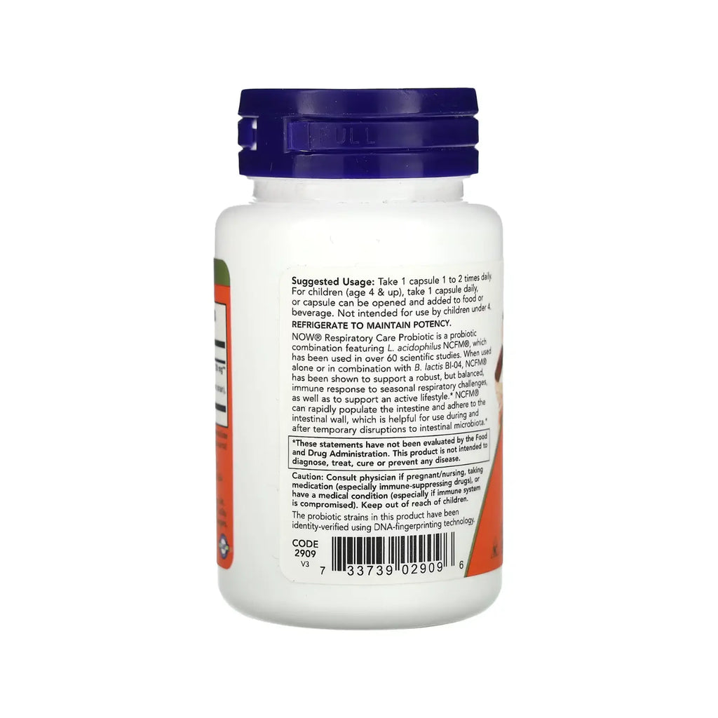 NOW FOODS PROBIÓTICO PARA EL CUIDADO RESPIRATORIO 60CAPS SFN