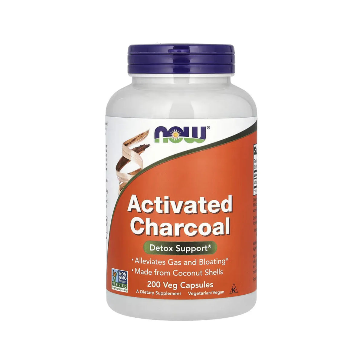 Now Foods Carbón Vegetal Activado 200 Cápsulas Vegetales
