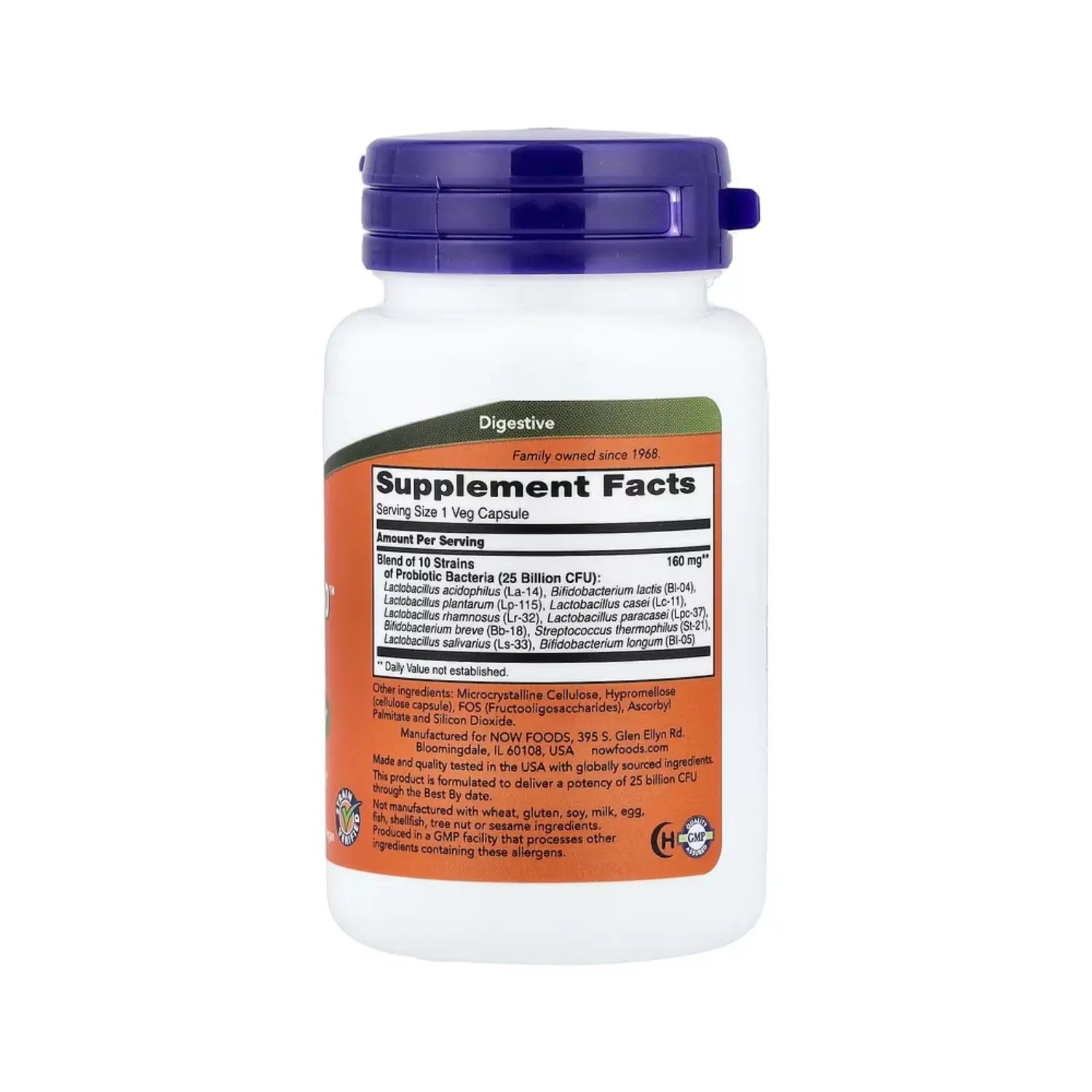 NOW FOODS PROBIÓTICOS PROBIOTIC 10 25 BILLION 50 VEGCAPS SFN