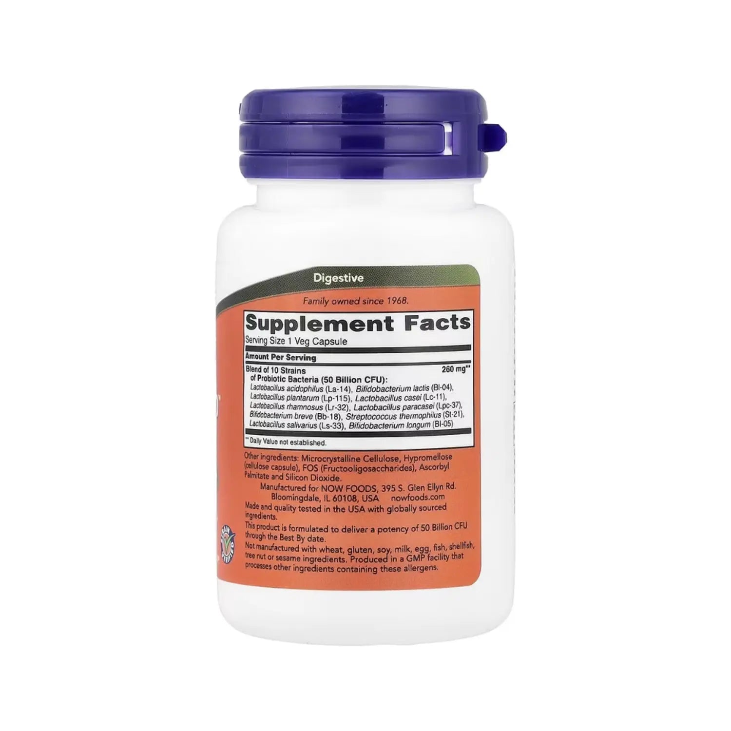 NOW FOODS PROBIOTIC-10 50 BILLION 50 VCAPS SFN