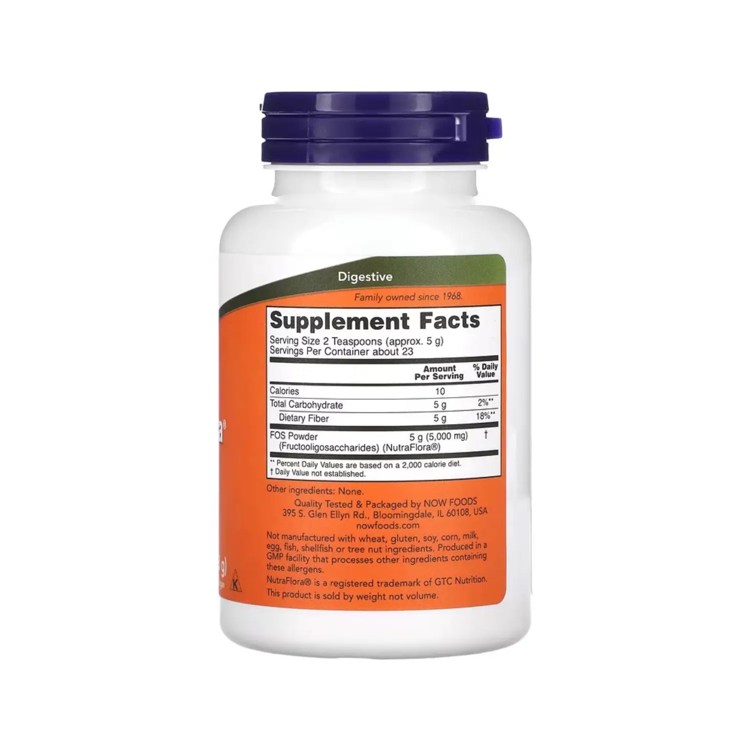 NOW FOODS NUTRAFLORA FOS POWDER 4 OZ