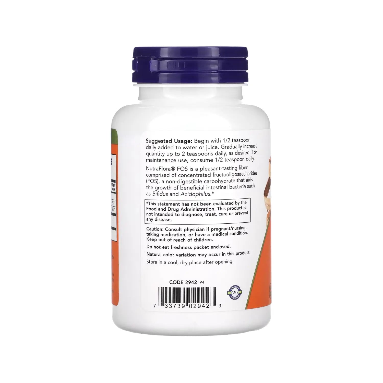 NOW FOODS NUTRAFLORA FOS POWDER 4 OZ
