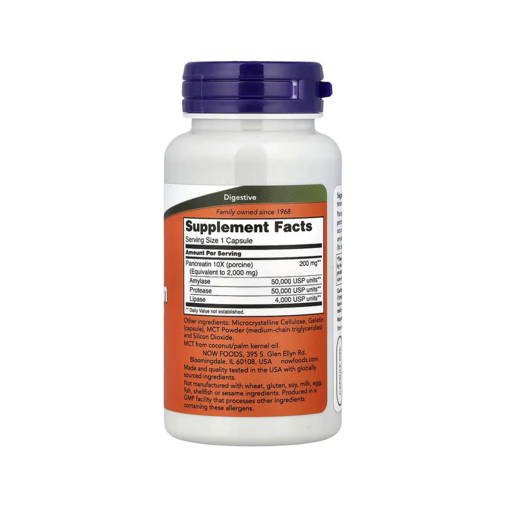 NOW FOODS PANCREATINA 2000 SALUD DIGESTIVA 100CAPS SFN