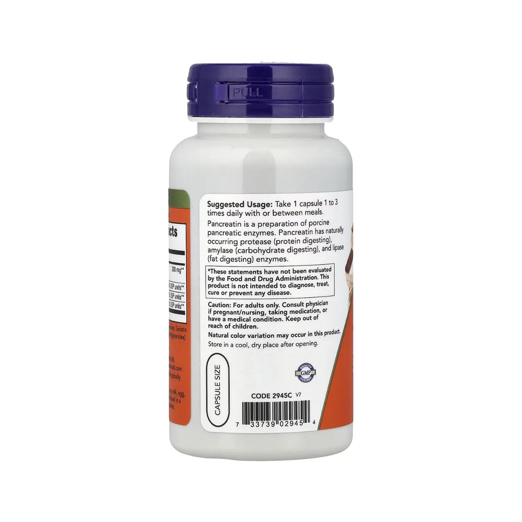 NOW FOODS PANCREATINA 2000 SALUD DIGESTIVA 100CAPS SFN