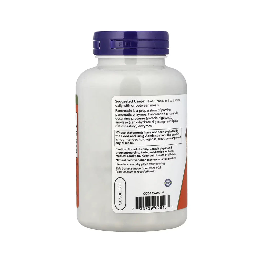 NOW FOODS PANCREATINA 10X 200MG 250CAPS SFN