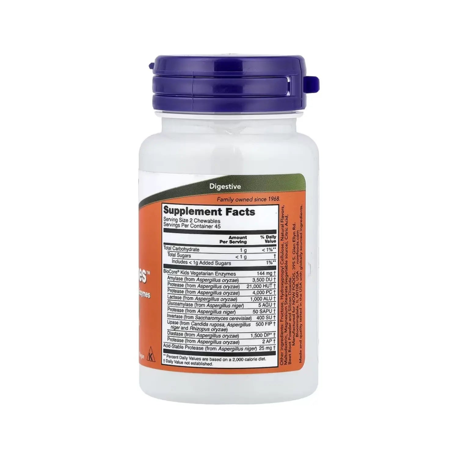 NOW FOODS CHEWYZYMES SALUD DIGESTIVA 90 MASTICABLES SFN