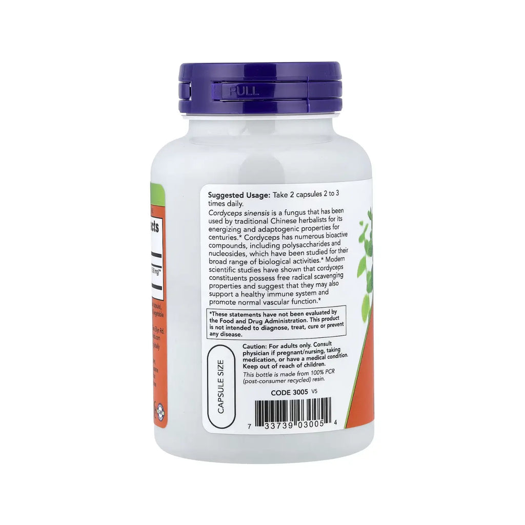 NOW FOODS CORDYCEPS 750 MG 90 VEGCAPSULES SOPORTE INMUNE SFN