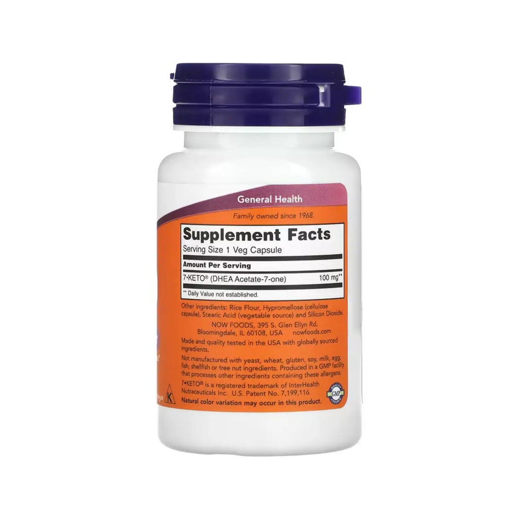 NOW FOODS 7-KETO 100MG CONTROL DE PESO 60VCAPS SFN
