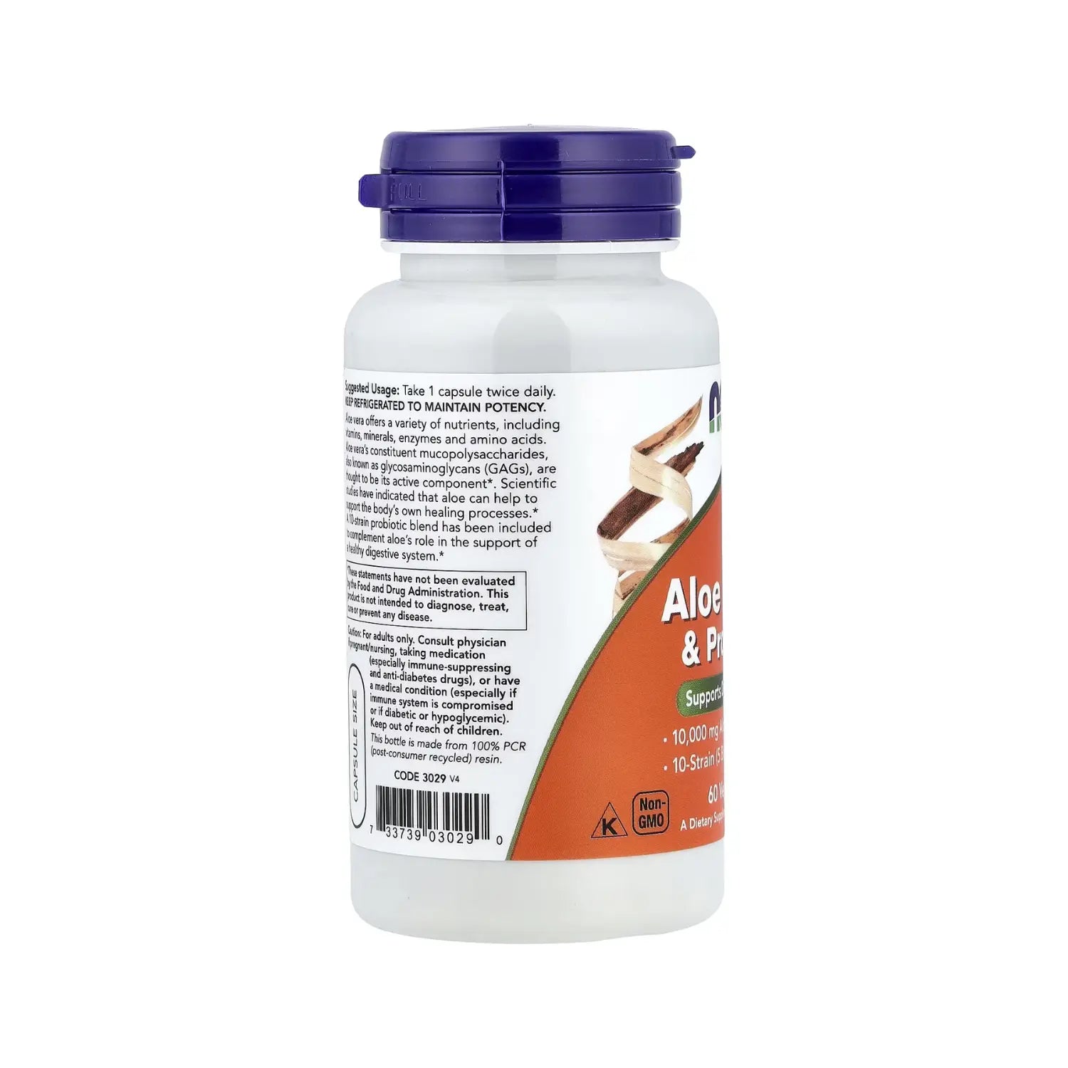 NOW FOODS ALOE 10 000 Y PROBIÓTICOS 60 VEGCAPS SFN