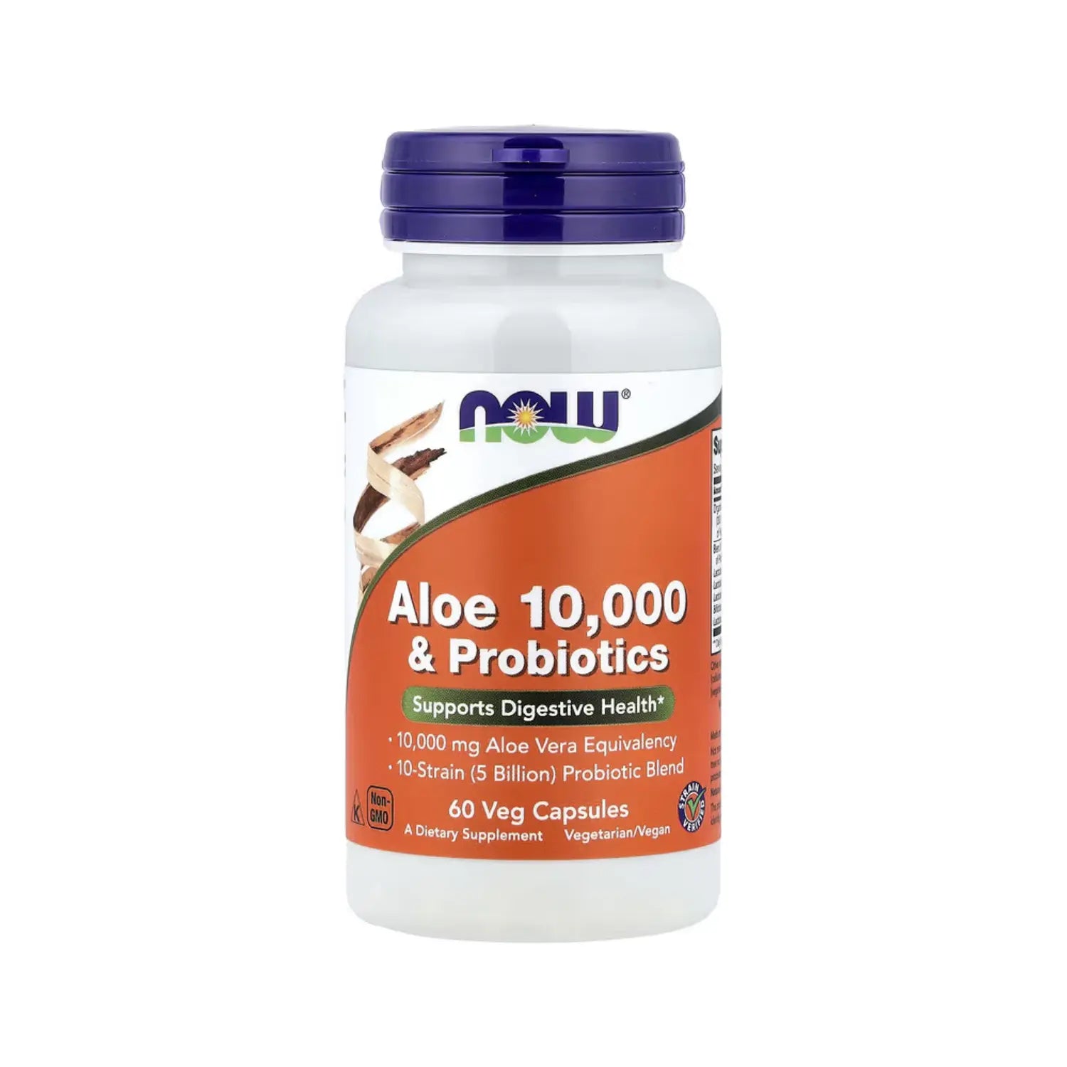 NOW FOODS ALOE 10 000 Y PROBIÓTICOS 60 VEGCAPS SFN