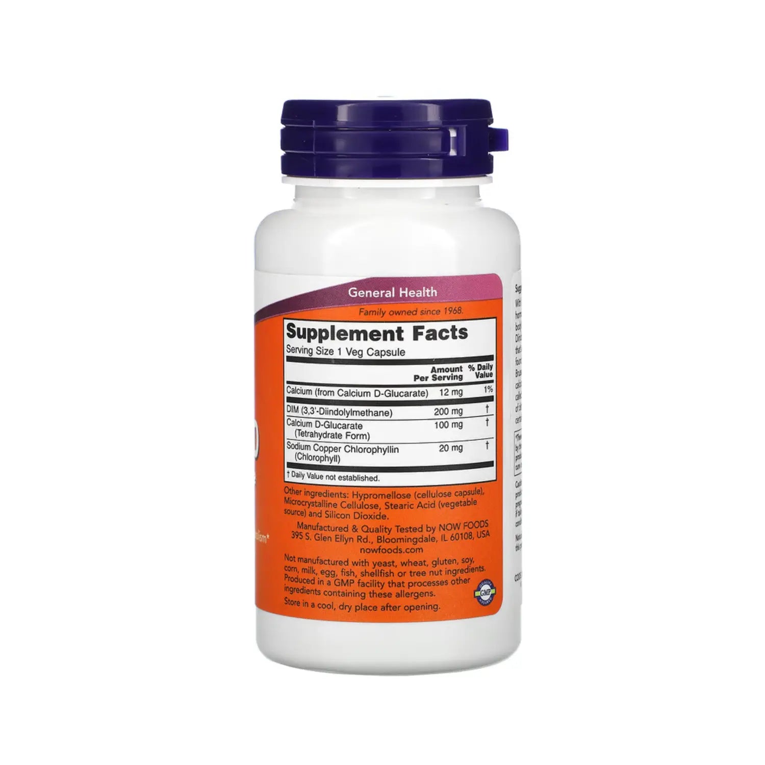 NOW FOODS DIM 200 w/ CALCIUM D-GLUCARATE 90 VCAPS