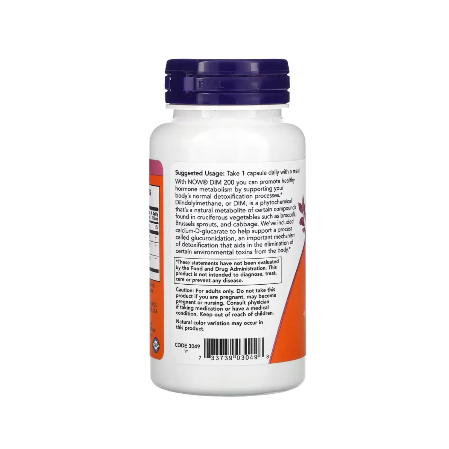 NOW FOODS DIM 200 w/ CALCIUM D-GLUCARATE 90 VCAPS