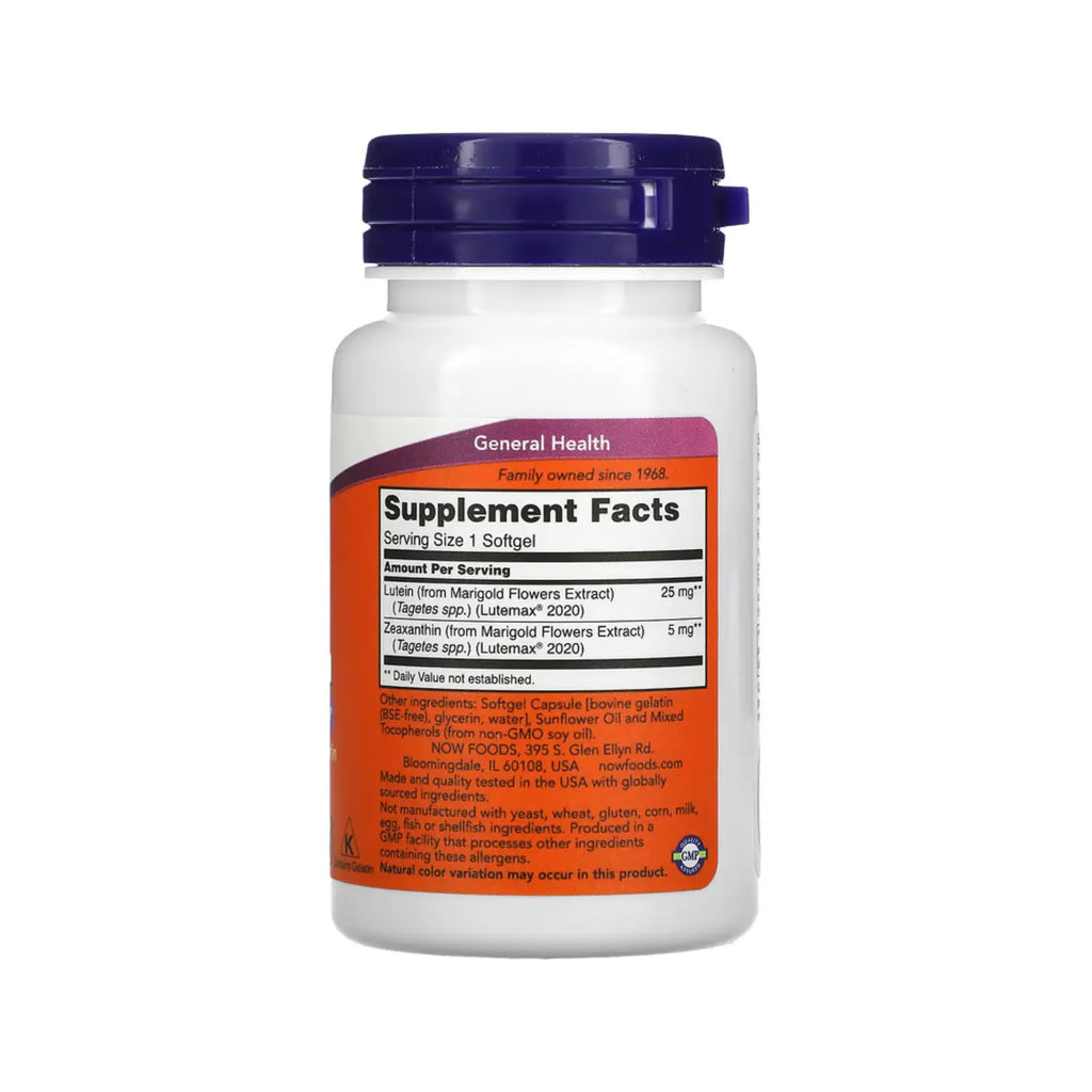 NOW FOODS LUTEÍNA Y ZEAXANTINA SALUD VISUAL 60SOFTGELS SFN