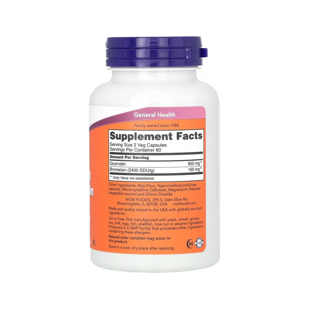 NOW FOODS QUERCETINA CON BROMELINA 120VCAPS INMUNIDAD SFN