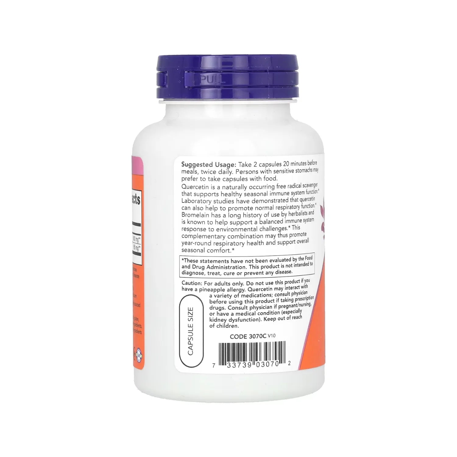 NOW FOODS QUERCETINA CON BROMELINA 120VCAPS INMUNIDAD SFN