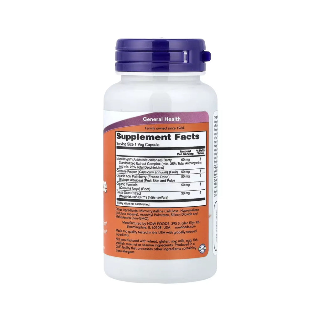 NOW FOODS HUMECTANTE PARA OJOS CON MAQUIBRIGHT 60VCAPS SFN