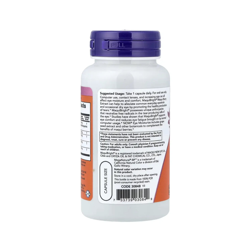 NOW FOODS HUMECTANTE PARA OJOS CON MAQUIBRIGHT 60VCAPS SFN