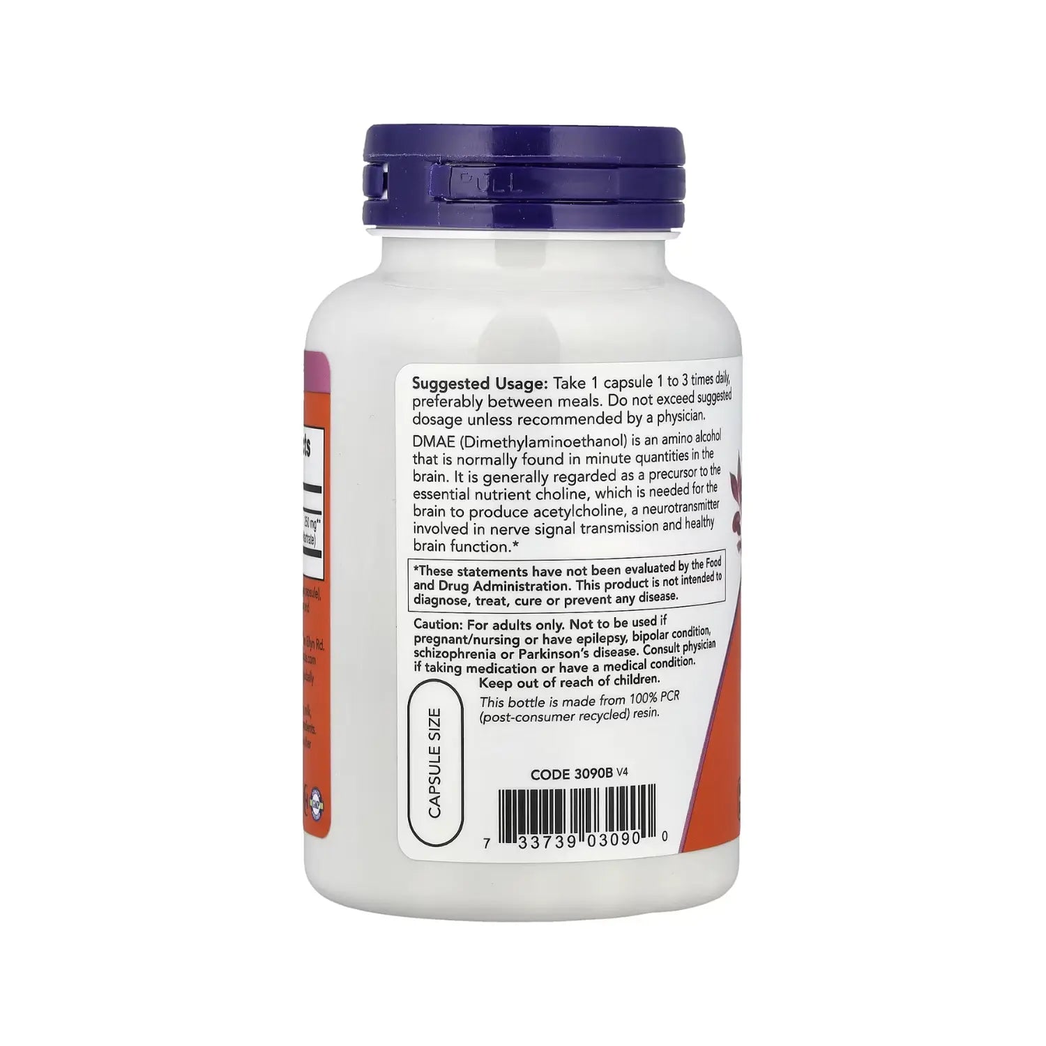 NOW FOODS, DMAE, 250 MG 100 VEGCAPS SFN