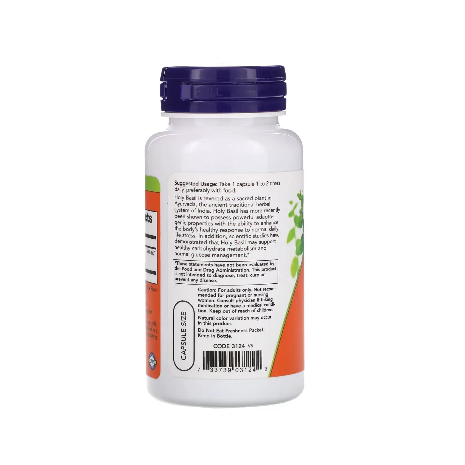 NOW FOODS EXTRACTO DE ALBAHACA SANTA 500MG 90VCAPS SFN